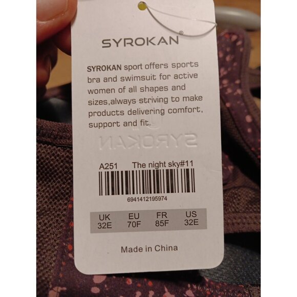SYROKAN Women's 32E Sports Bra Front Adjustable High Impact Support Wireless - Picture 6 of 6